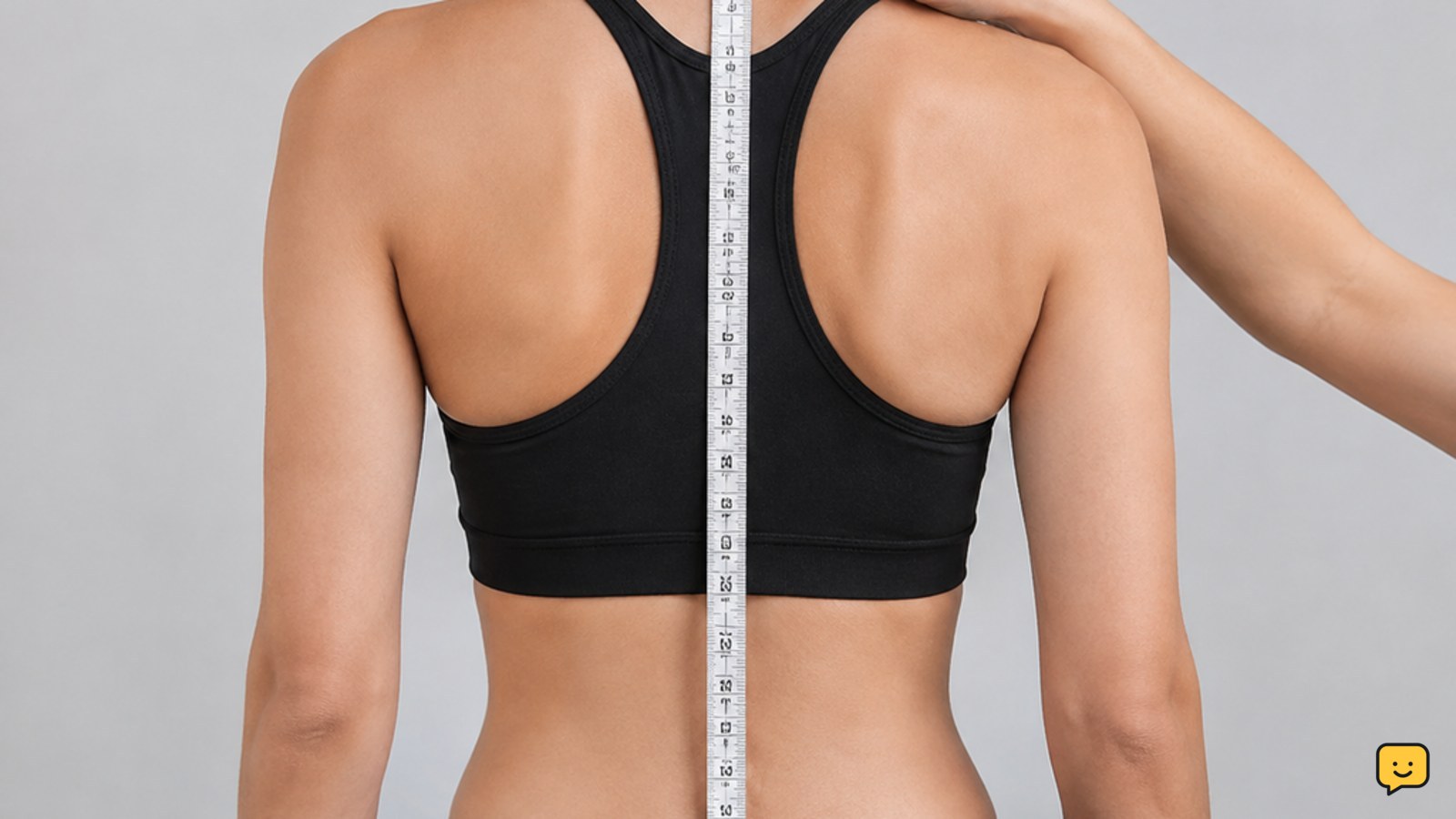Torso-length measurement for backpack fitting from the base of the neck to the top of the hip bones