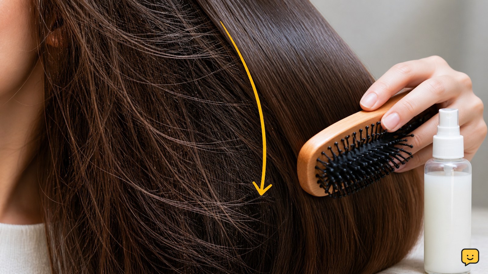 How to get rid of static in hair with a smoothing product and anti-static brush
