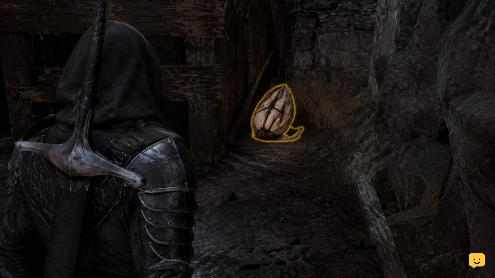 Mortal Shell II character facing a visible item with no interaction prompt