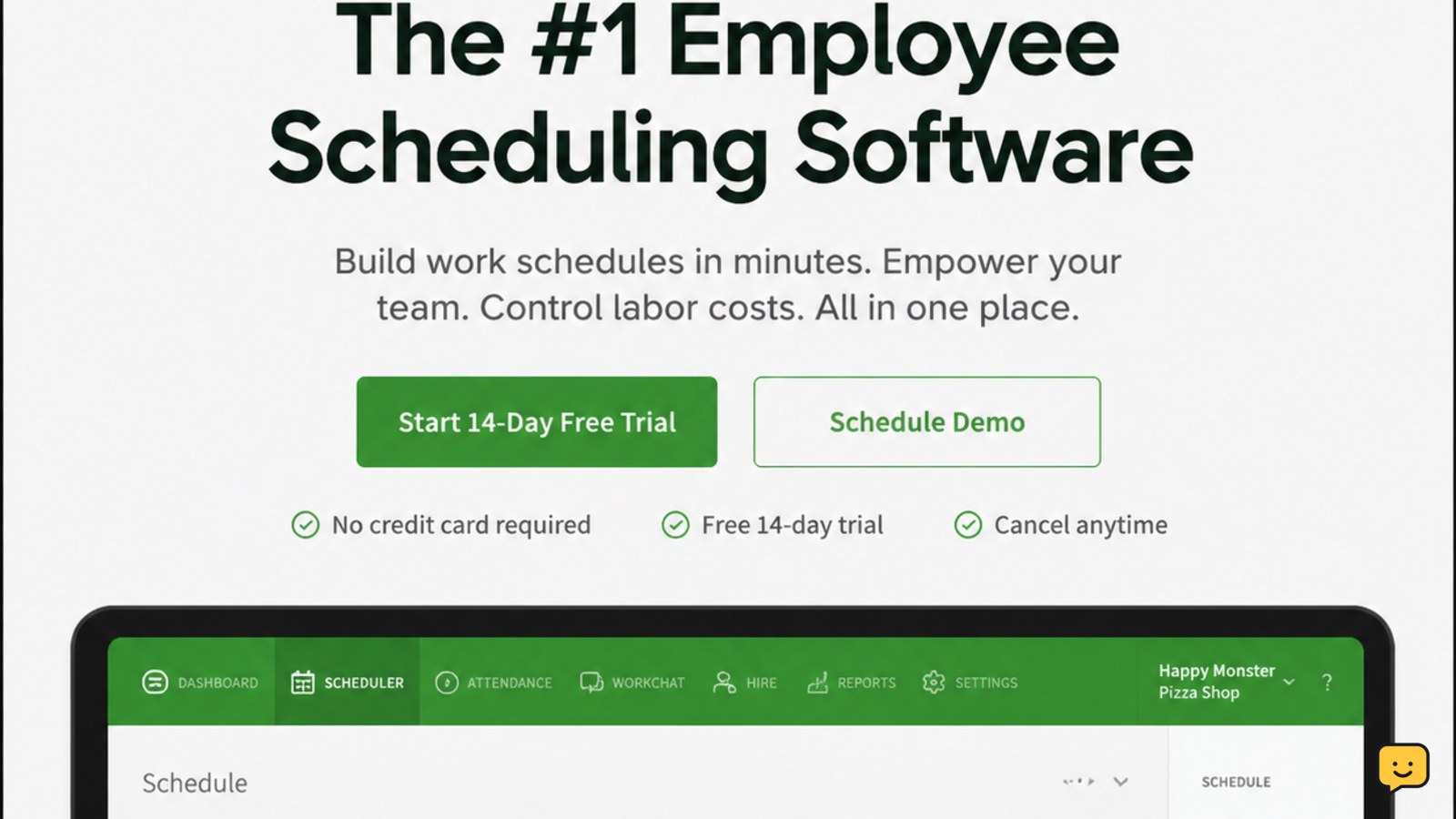 When I Work official homepage with the Go To Login action highlighted