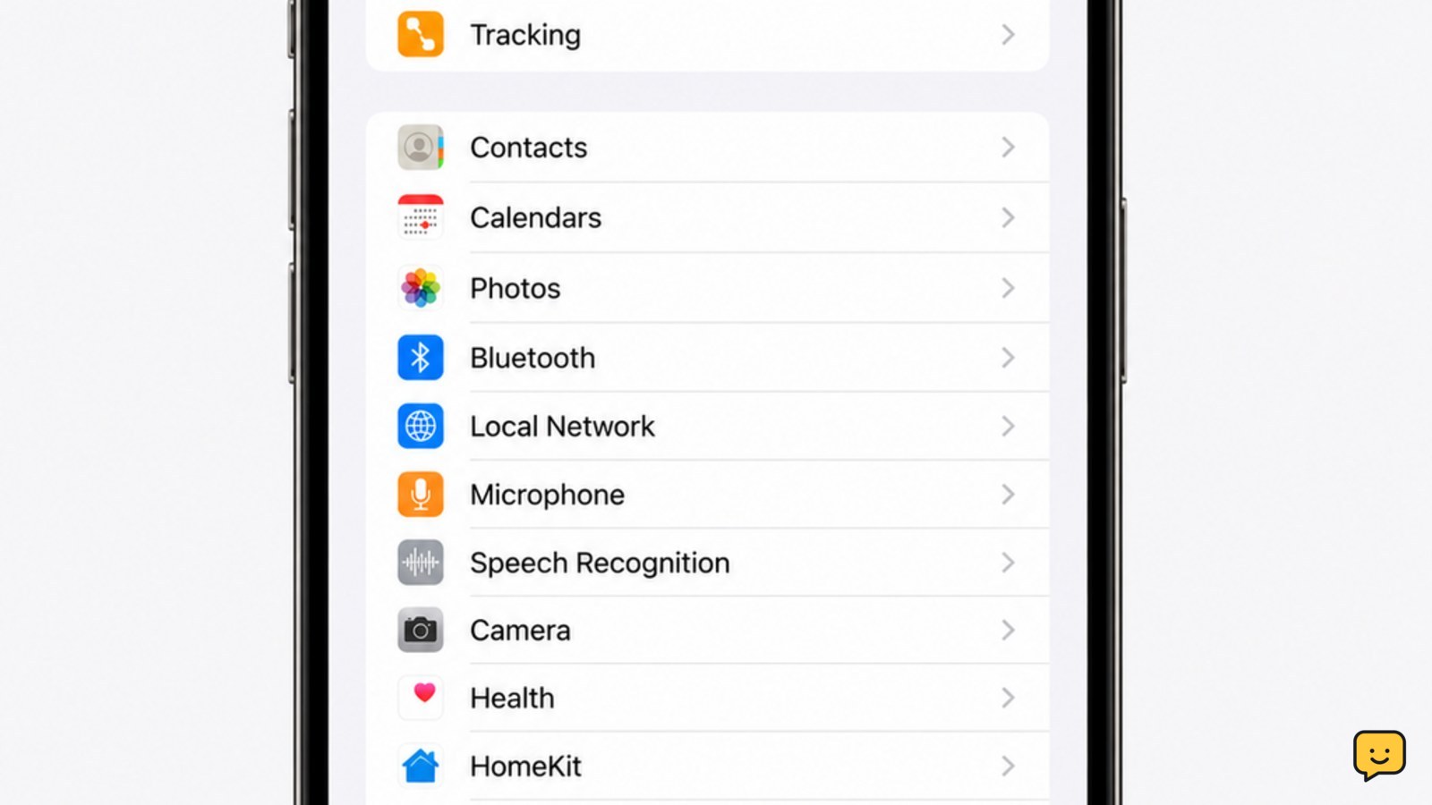 iPhone Settings screen with Privacy & Security and Blocked Contacts visible