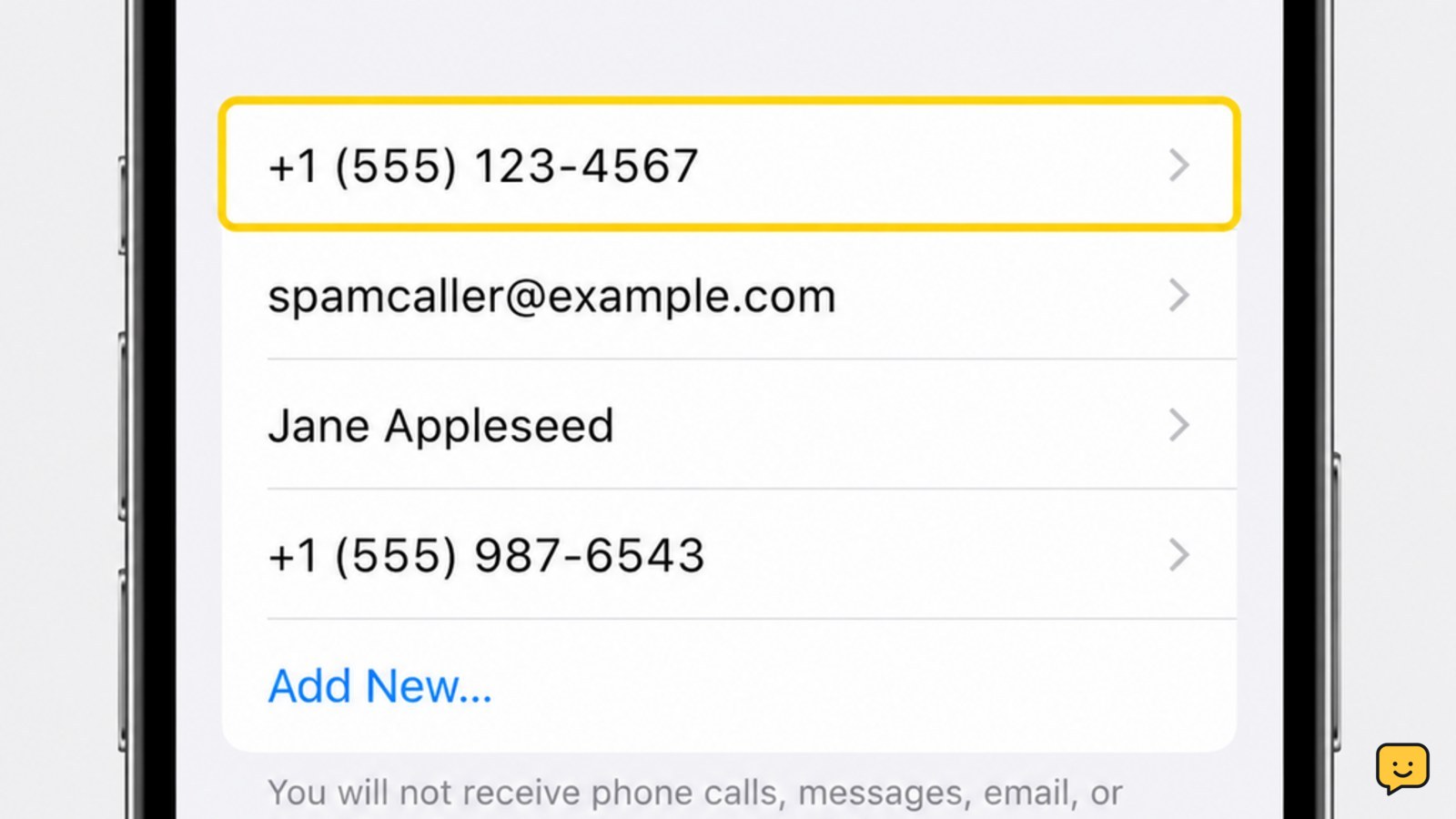 iPhone Blocked Contacts screen showing entries and the Edit control
