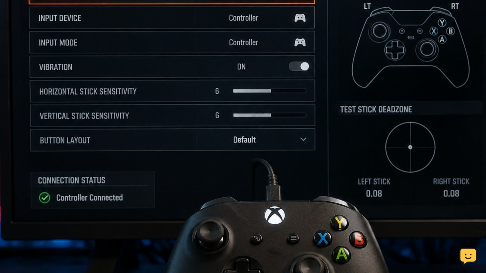 Controller troubleshooting screen for Call of Duty Black Ops 7