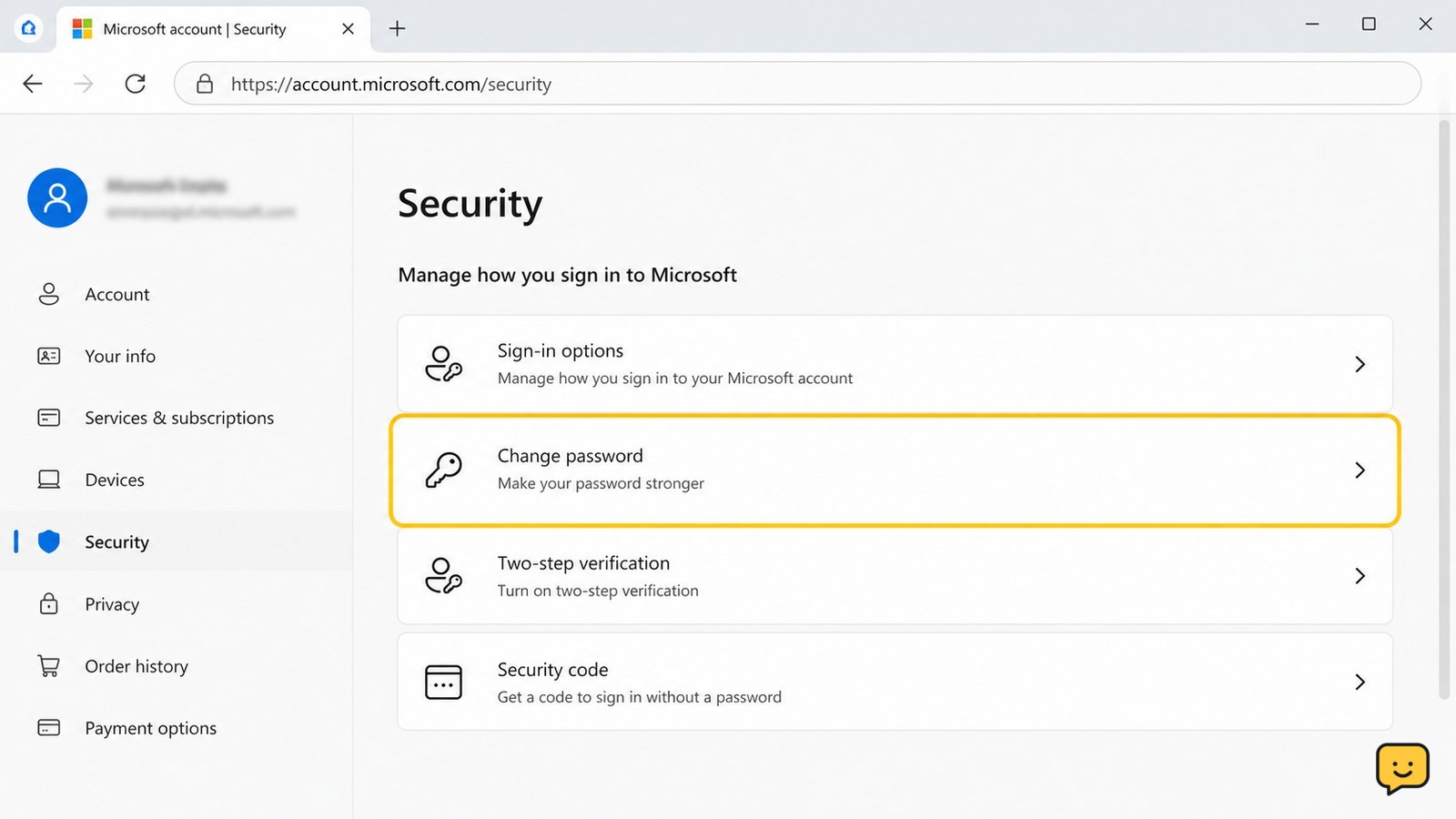How to Change a Microsoft Account Password