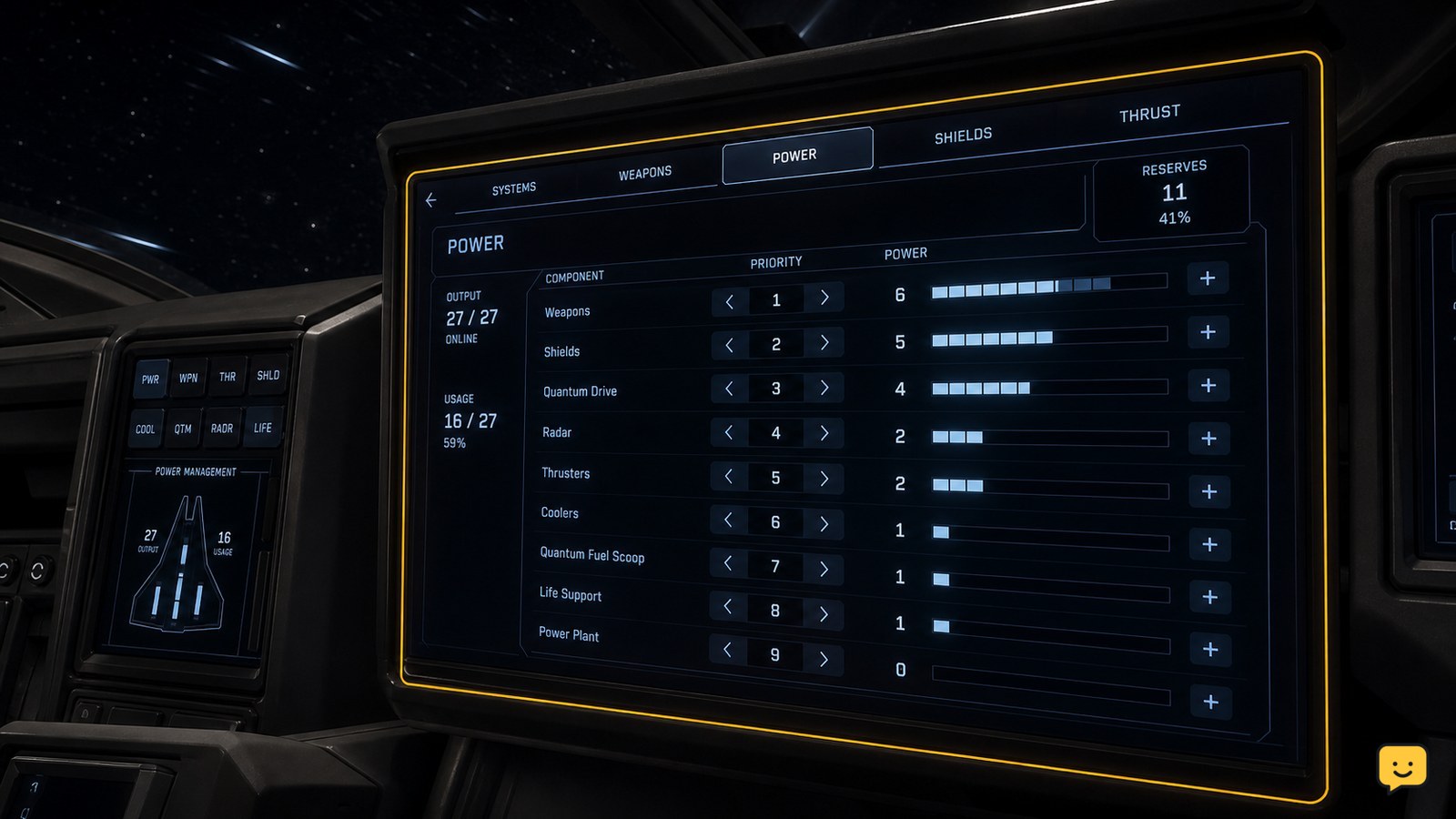 Star Citizen How to Manage Ship Power: Set Priorities