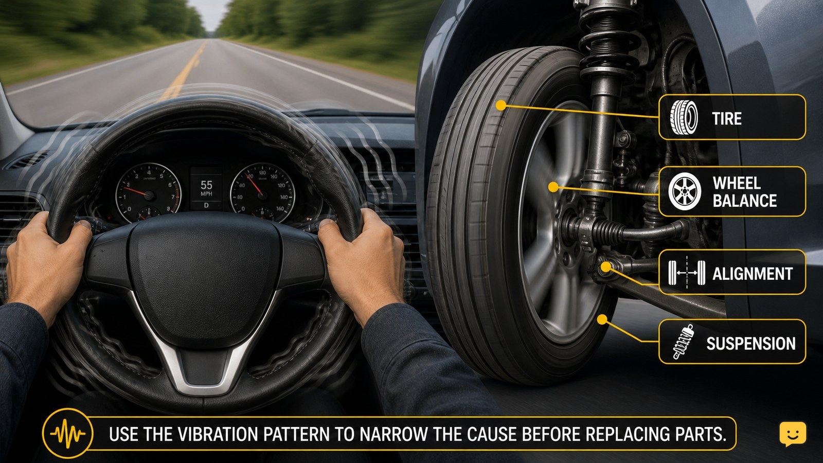 Steering Wheel Shakes While Driving: Find the Cause