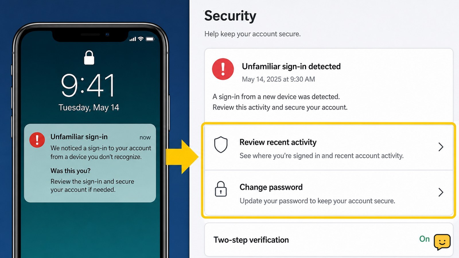 What to Do After an Unfamiliar Sign-In Alert