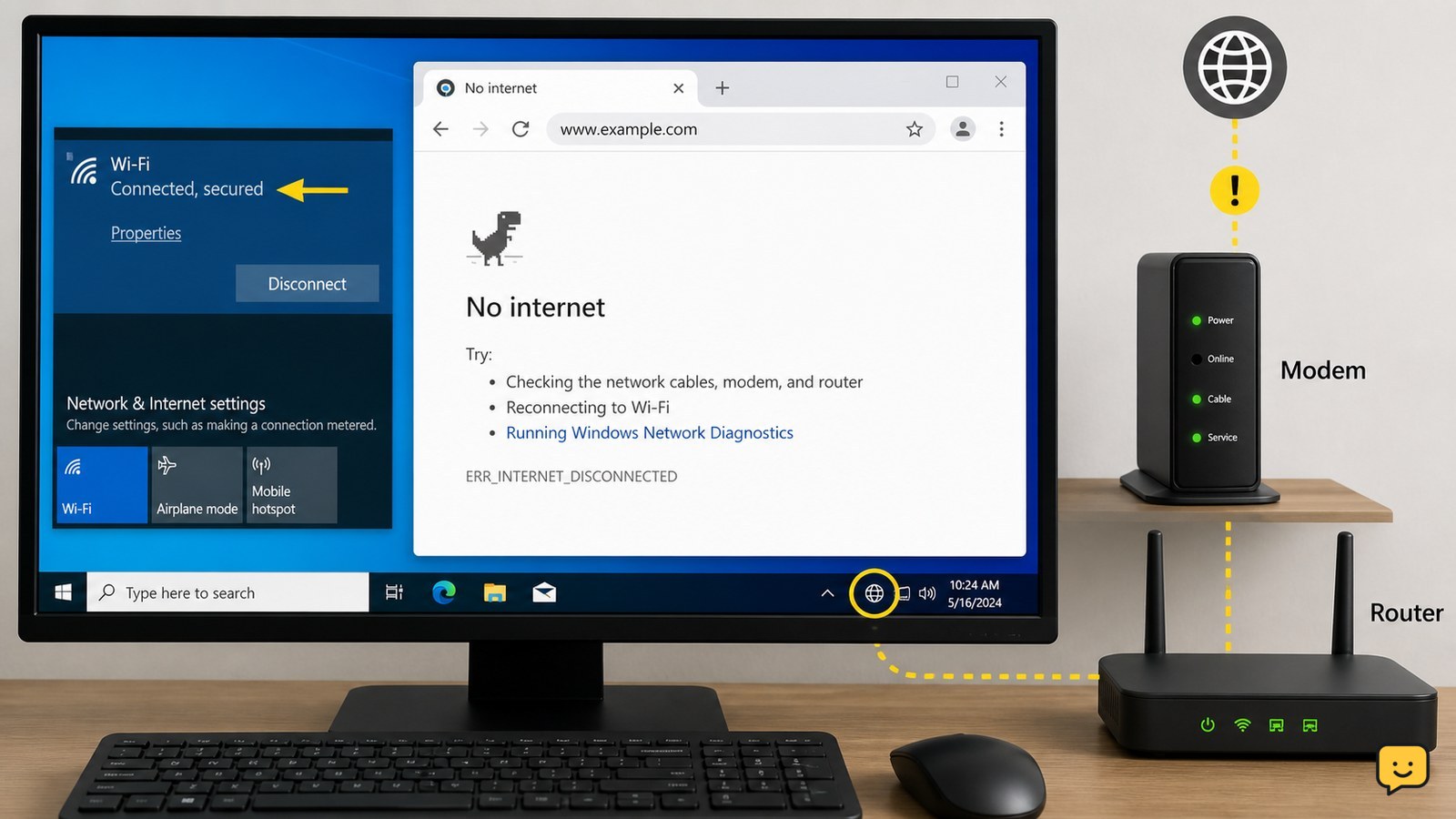 Windows Wi-Fi Connected but No Internet: Fix It