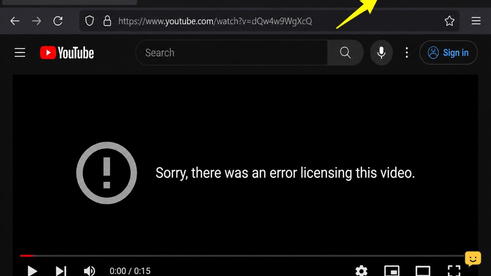 Browser private window with YouTube open and extensions excluded for troubleshooting