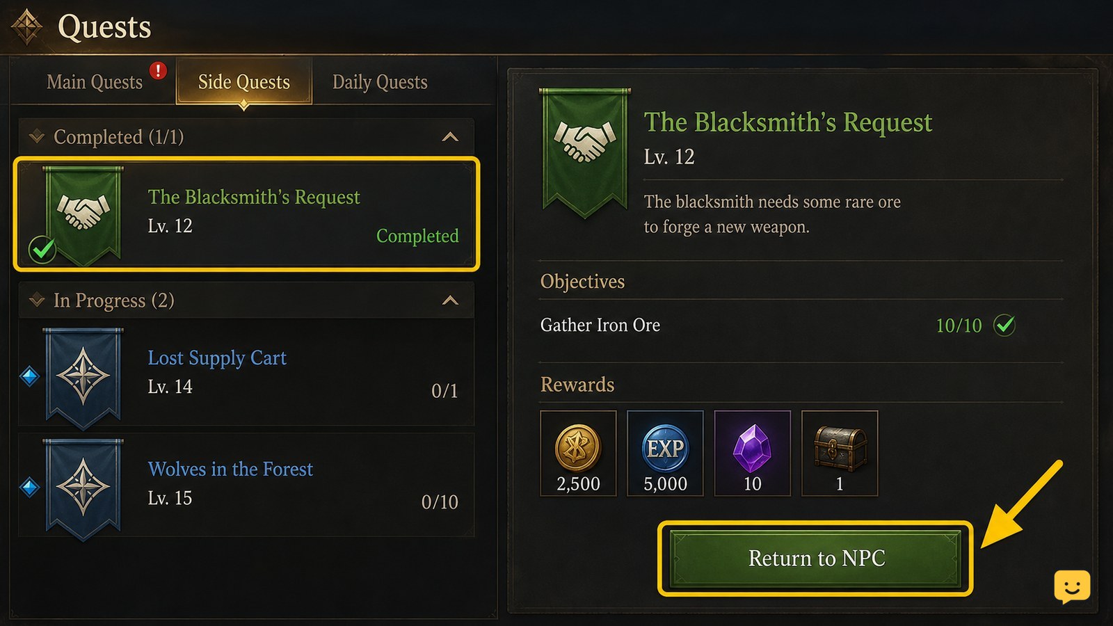 Dragon Sword Awakening How to Claim Quest Rewards