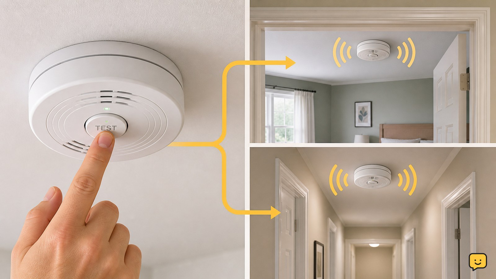 Interconnected smoke alarms sounding after one unit is tested