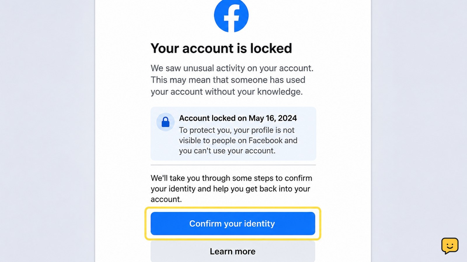 Facebook Locked? Confirm Your Identity Safely