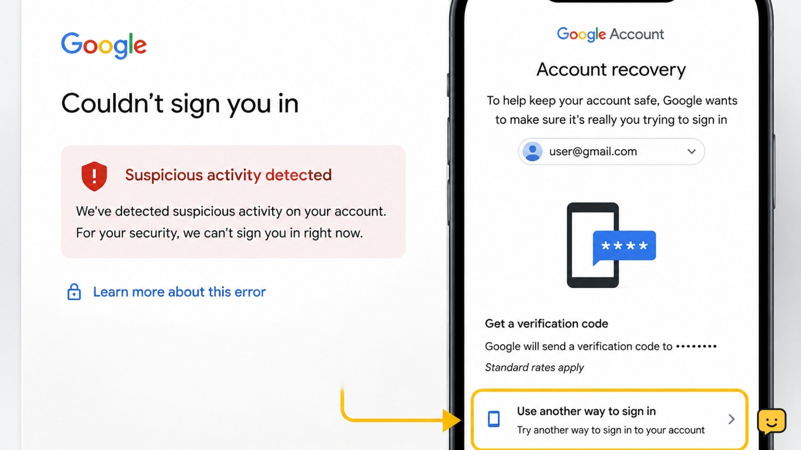 Gmail Account Says Suspicious Activity: Can't Sign In