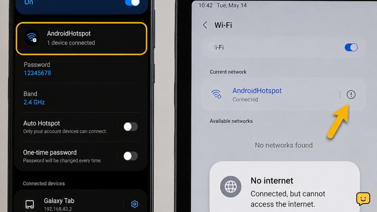 Android Hotspot Connected but No Internet